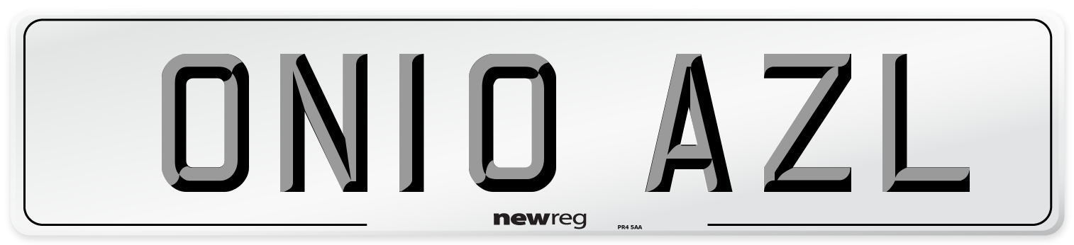 ON10 AZL Number Plate from New Reg